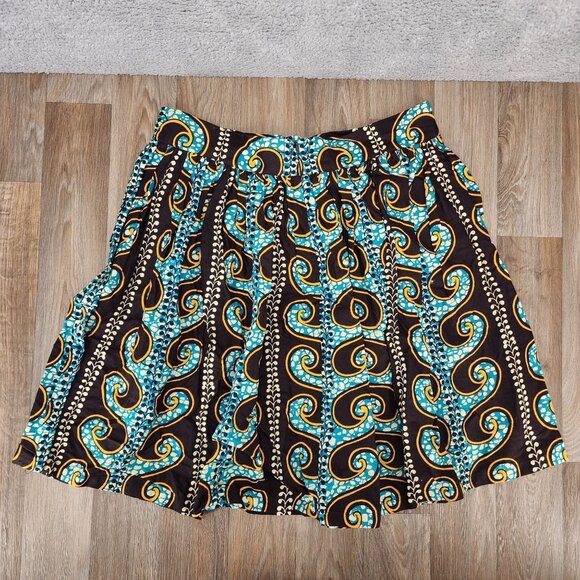 Chen Burkett XL Multicolor Ethnic Print‎ Circle A-Line Knee Length Skirt Pockets - Picture 4 of 7